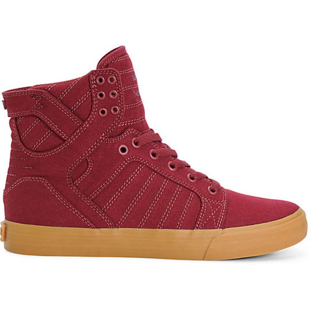 Supra Skytop Maroon & Gum Skate Shoes